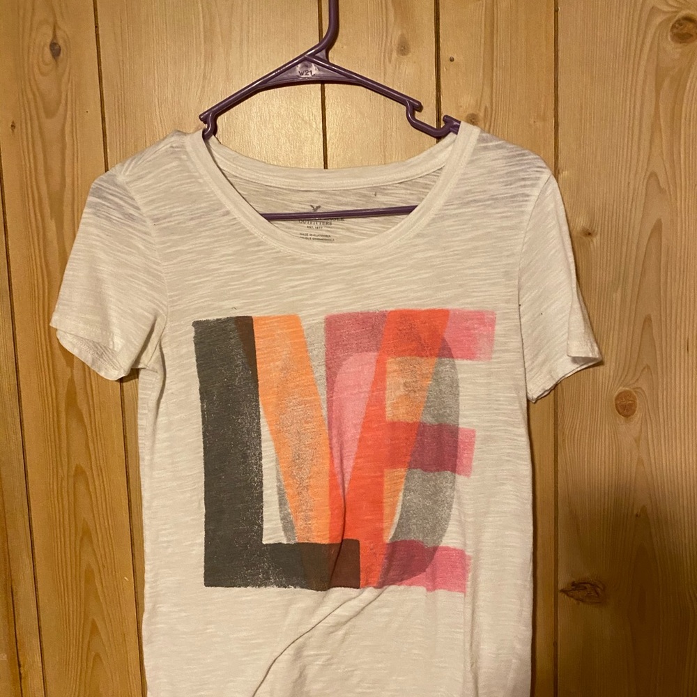 American eagle short sleeve white shirt